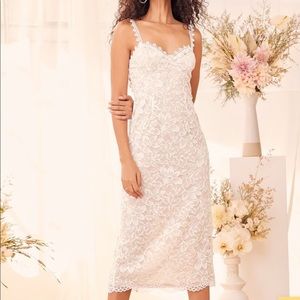 Lulu’s All My Love For You white lace midi dress